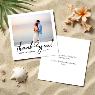 Modern Script Wedding Budget Mini Thank You Card