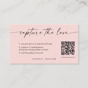 Modern Script Wedding Capture the love QR Code  Enclosure Card