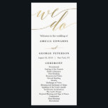 Modern Script Wedding Ceremony Program Faux Gold Programme<br><div class="desc">Plan a stylish celebration with this modern invitation that your guests will adore. 
Design by © berryberrysweet . Printable digital files are available! Visit our website at www.berryberrysweet.com for more details!</div>