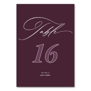 Modern script wedding ceremony table card