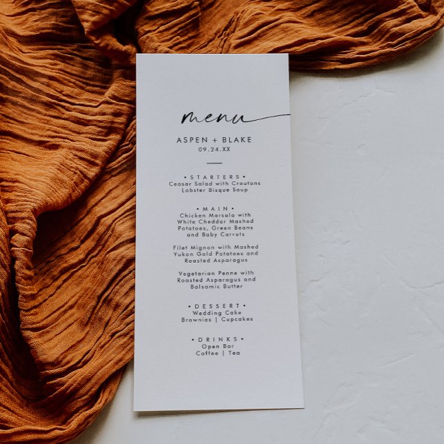 Modern Script Wedding Dinner Menu (Creator Uploaded)