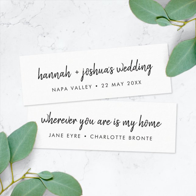 Modern Script | Wedding Favour Mini Bookmark Card (Creator Uploaded)