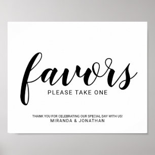 Modern Script Wedding Favours Sign