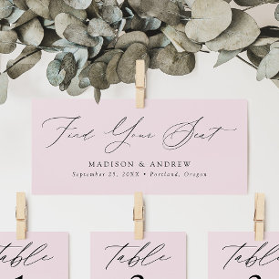 Modern Script Wedding Find Your Seat Header Card