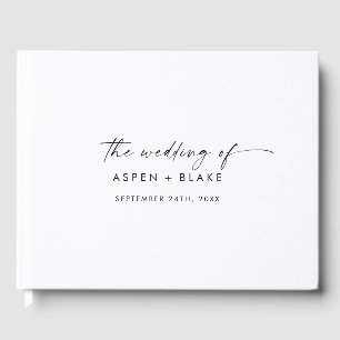 Modern Script Wedding Guest Book