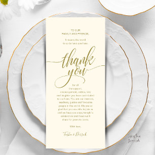 Modern Script Wedding Guest Dinner Thank You Card