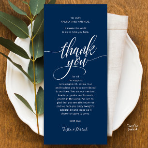 Modern Script Wedding Guest Dinner Thank You Card