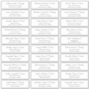 Modern Script Wedding Guest Names Address