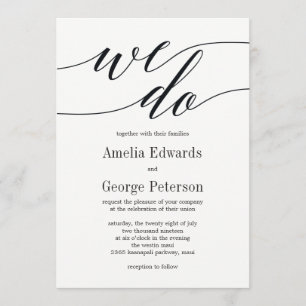 Modern Script Wedding Invitation