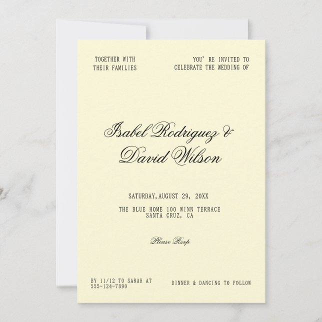 Modern Script Wedding Invitation (Front)