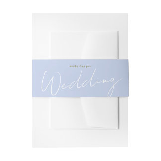 Modern Script Wedding Invitation Belly Band