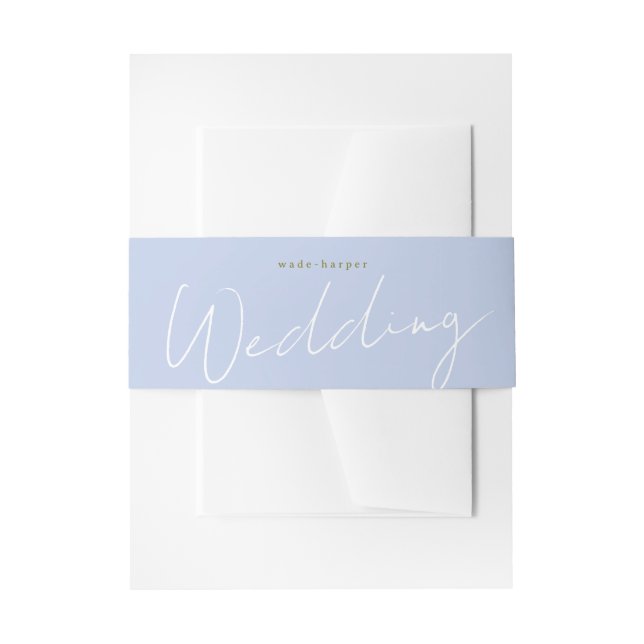 Modern Script Wedding Invitation Belly Band (Front Example)