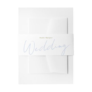 Modern Script Wedding Invitation Belly Band