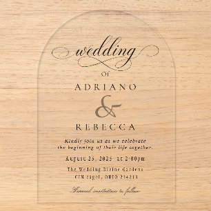 Modern Script Wedding Invite Acrylic Invitations