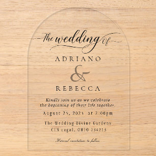 Modern Script Wedding Invite Acrylic Invitations