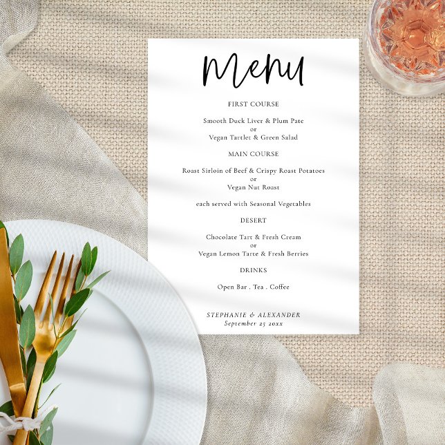 Modern Script  Wedding Menu Any Colour  Poster (Creator Uploaded)