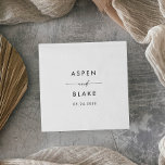 Modern Script Wedding Napkins<br><div class="desc">These modern script wedding paper napkins are perfect for a minimalist wedding reception. The simple black and white design features unique industrial lettering typography with modern boho style. Customisable in any colour. Keep the design minimal and elegant, as is, or personalise it by adding your own graphics and artwork. Personalise...</div>