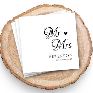 Modern Script Wedding Napkins for Reception