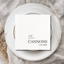 Modern Script Wedding Personalised Name Date