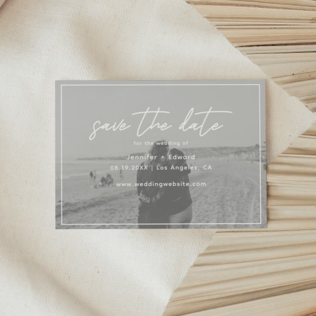 Modern Script Wedding Photo Save The Date (Creator Uploaded)