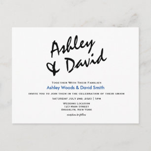 Modern Script Wedding Postcard