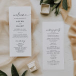 Modern Script Wedding Program Programme<br><div class="desc">This modern script wedding program is perfect for a minimalist wedding. The simple black and white design features unique industrial lettering typography with modern boho style. Customisable in any colour. Keep the design minimal and elegant, as is, or personalise it by adding your own graphics and artwork. Include the name...</div>