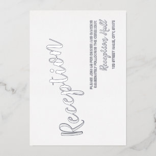 Modern Script Wedding Reception Silver
