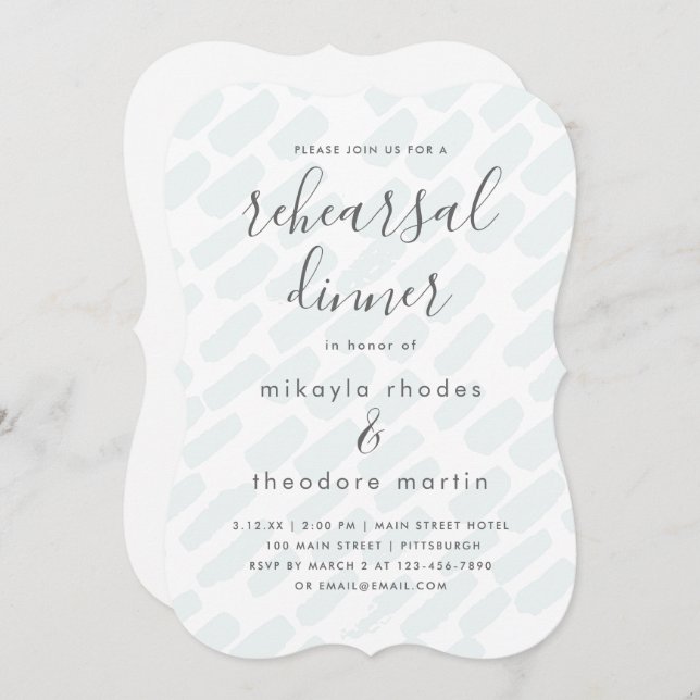 Modern Script Wedding Rehearsal Dinner Card (Front/Back)