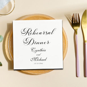 Modern Script Wedding Rehearsal Dinner Napkin