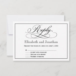 Modern Script Wedding Reply Card