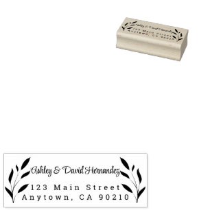 Modern Script Wedding Return Address Stamp