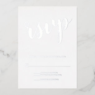 Modern Script Wedding RSVP Silver