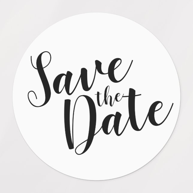 Modern Script Wedding Save the Date  Labels (Design 1)