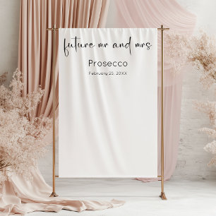 Modern Script Wedding Shower Backdrop Tapestry