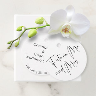 Modern Script Wedding Shower Future Mr and Mrs Favour Tags