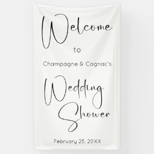 Modern Script Wedding Shower Welcome Banner