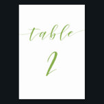 Modern script wedding table number card 2<br><div class="desc">Modern script wedding table number card number 2</div>