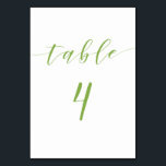 Modern script wedding table number card 4<br><div class="desc">Modern script wedding table number card number 4</div>