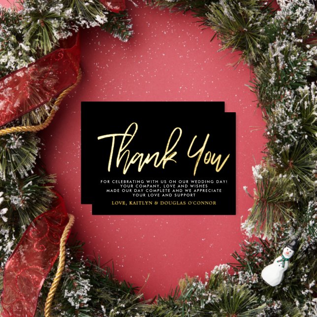 Modern Script Wedding Thank You Real (Insitu)