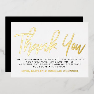 Modern Script Wedding Thank You Real
