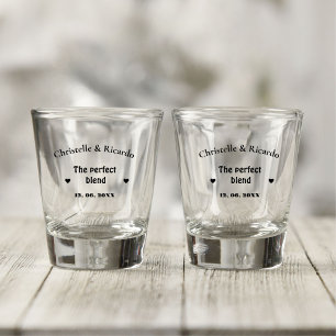 Modern script wedding the perfect blend shot glass