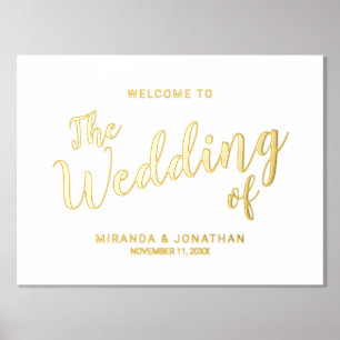 Modern Script Wedding Welcome Gold Foil Prints