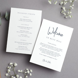 Modern Script Wedding Welcome Letter & Itinerary