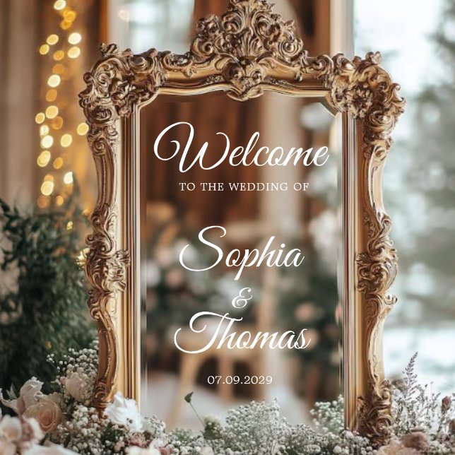 Modern Script Wedding Welcome Mirror Decal Sign  (Creator Uploaded)