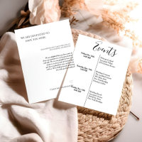 Modern script wedding welcomes & itinerary weekend