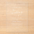 Modern Script White Boho Elegant Minimal Wedding