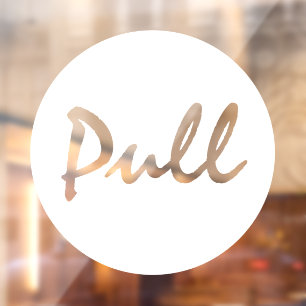 Modern Script White PULL Business Window Decal