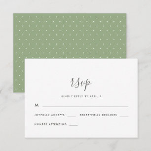 Modern Script with Dots Wedding Rsvp Card