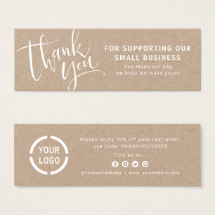 Modern script with logo business thank you insert