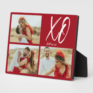 Modern Script XO Year Photo Collage Plaque